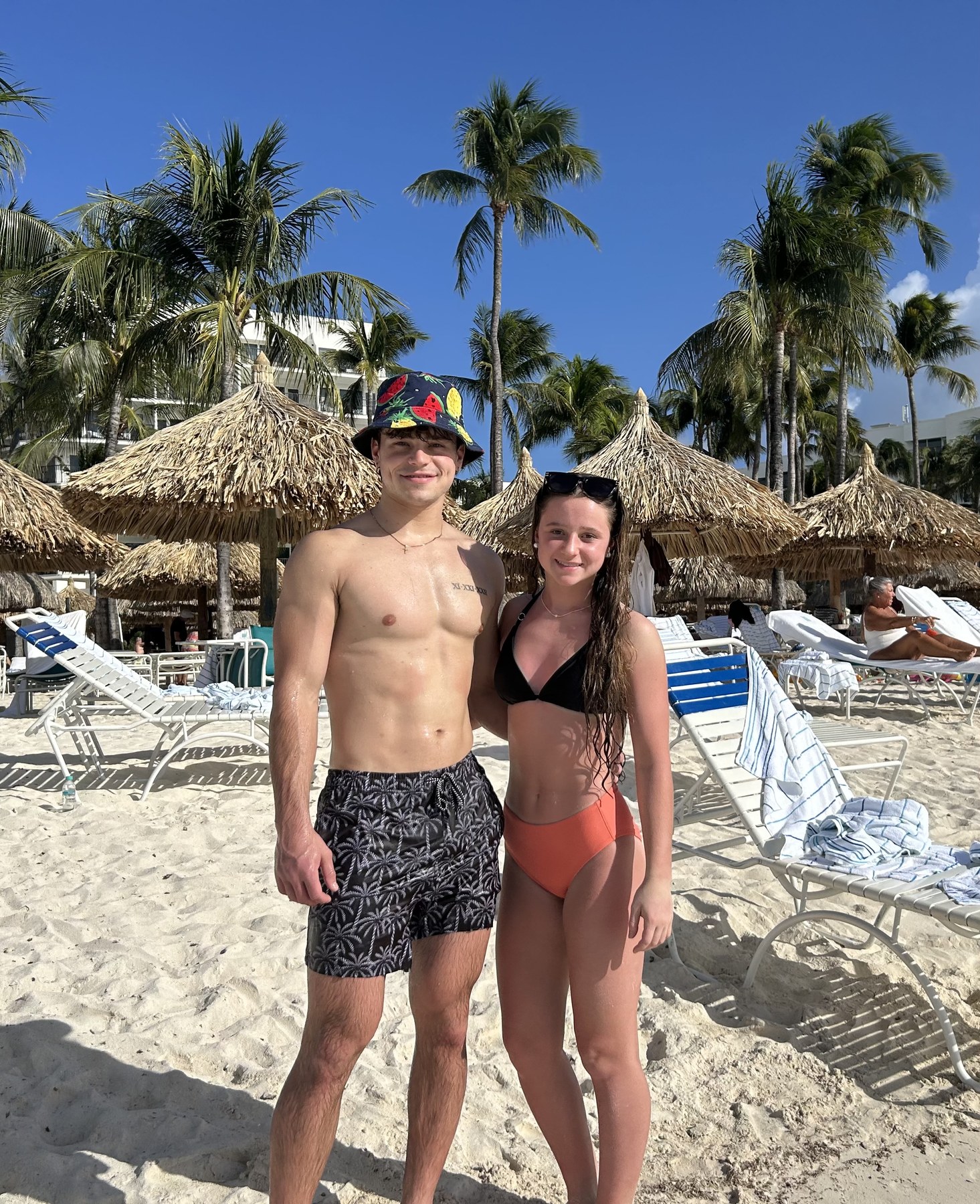 Alex and Victoria together on the beach