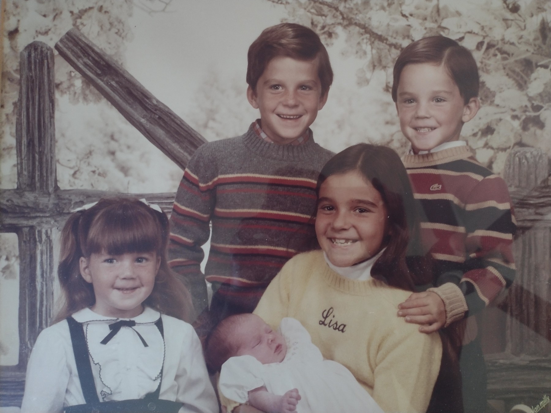 Judy's five children together when they were young