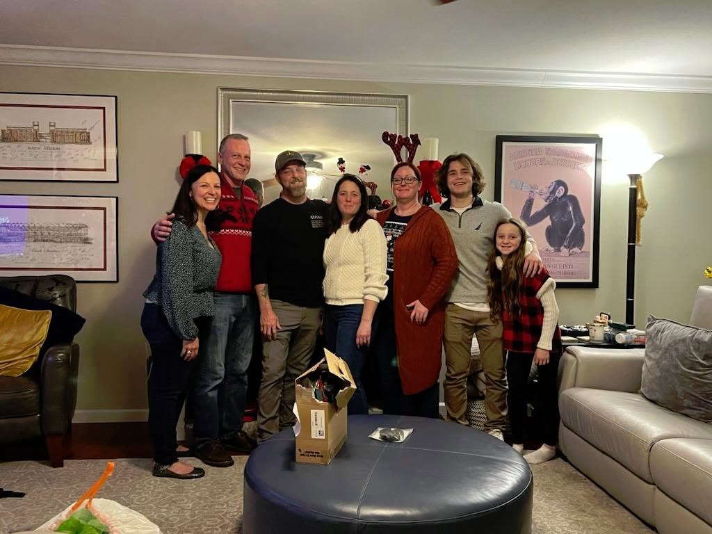 Family members gathered together for a holiday